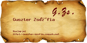 Guszter Zsófia névjegykártya